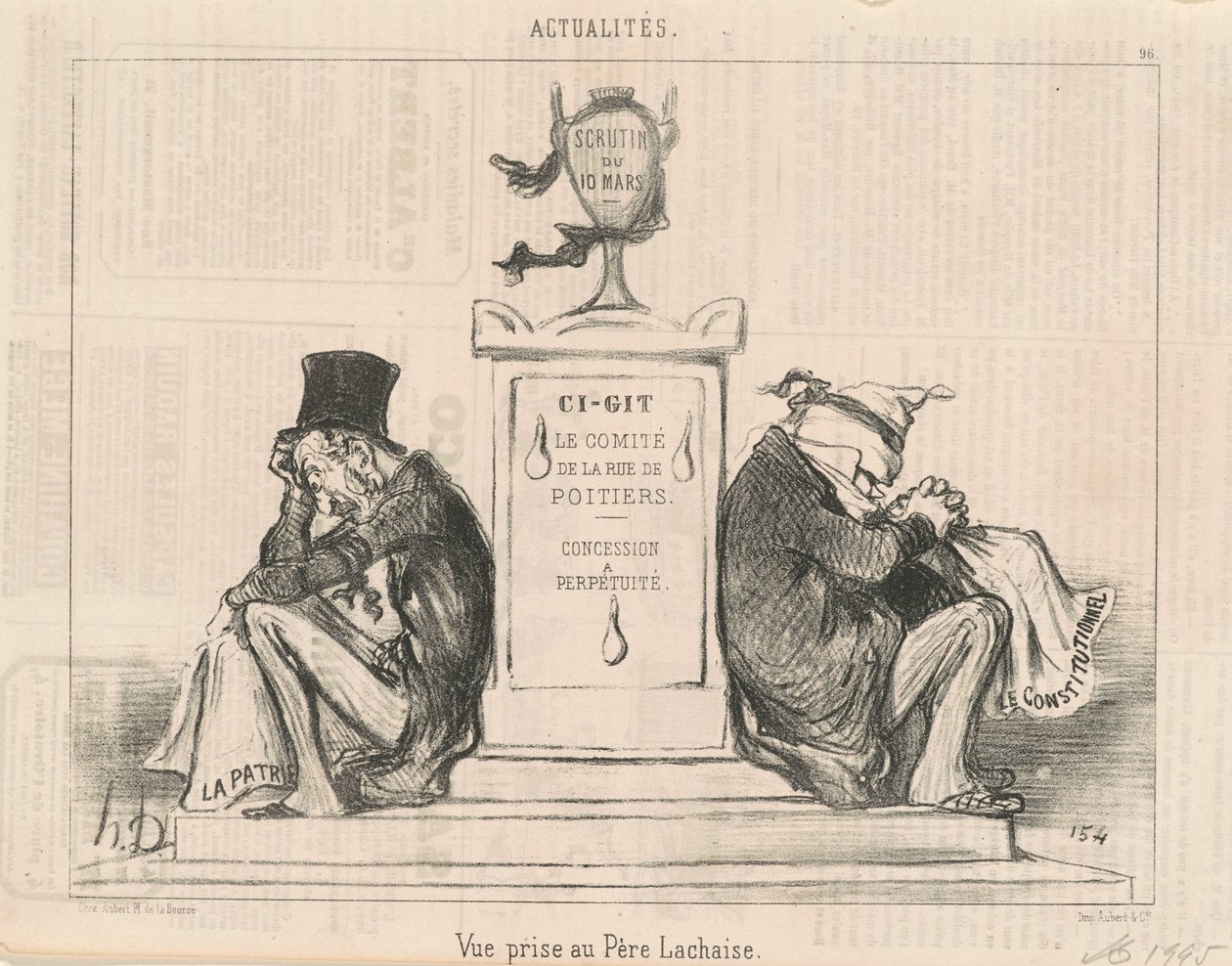 A Père Lachaise-ban készült kilátás alkotó: Honoré Daumier