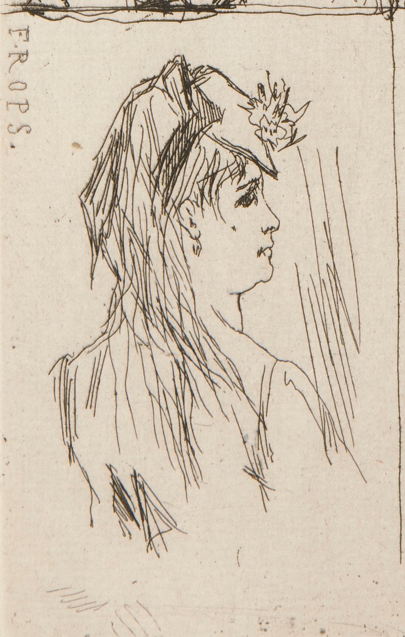 a. Egy öreg feje, Daumier (balra fent); b. Chez Charles Beriot, Taiee (felső középen); c. Egy fiatal nő feje Ropstól (jobbra fent); d. Folyói táj Harpignies mellett (alul középen); e. Egy fiatal nő profilja alkotó: Honoré Daumier