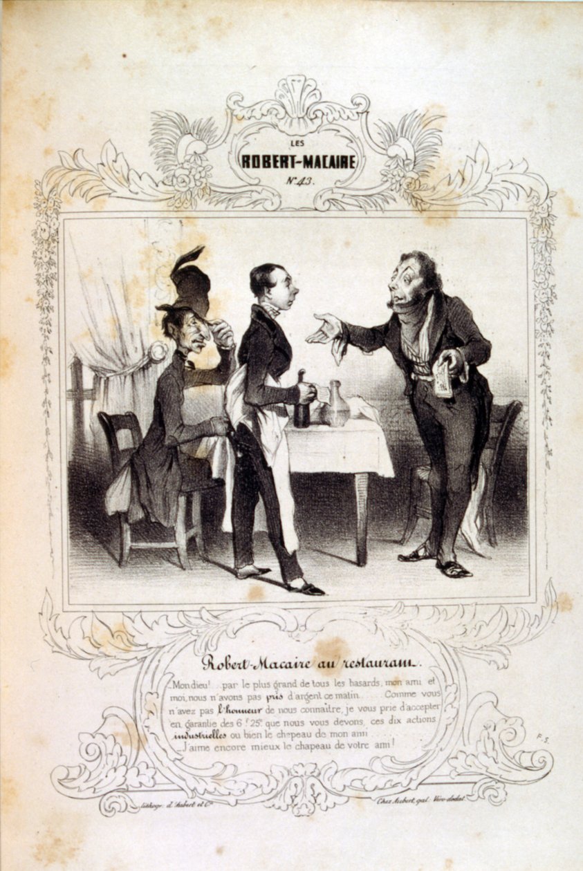 illusztrációk ötletekről és legendákról Philipon Les Cent és Robert Macaire címmel alkotó: Honoré Daumier