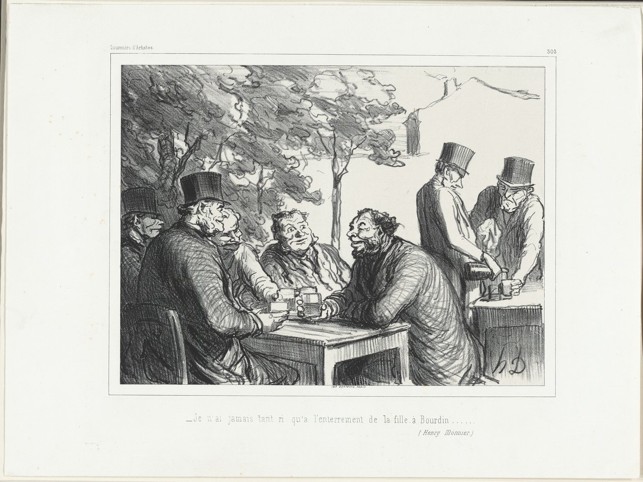 "- Soha nem nevettem annyit, mint Bourdin lányának temetésén......." (Henri Monnier), 303. tábla a Souvenirs d