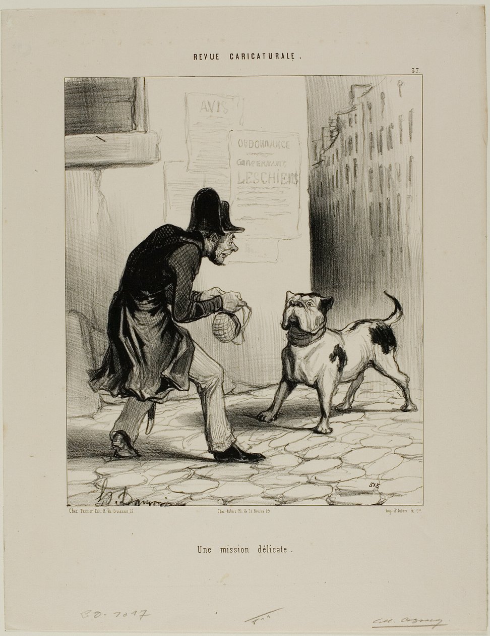 A Delicate Task, 37. lemez a Revue Caricaturale-ból alkotó: Honoré Victorin Daumier