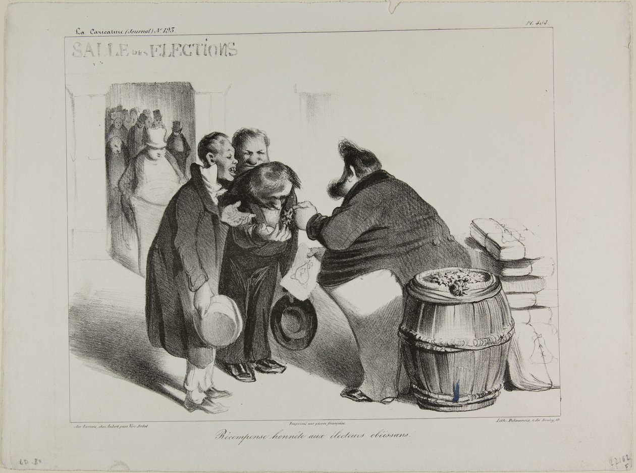 Tisztességes jutalom a kötelességtudó választóknak, 404. tányér alkotó: Honoré Victorin Daumier
