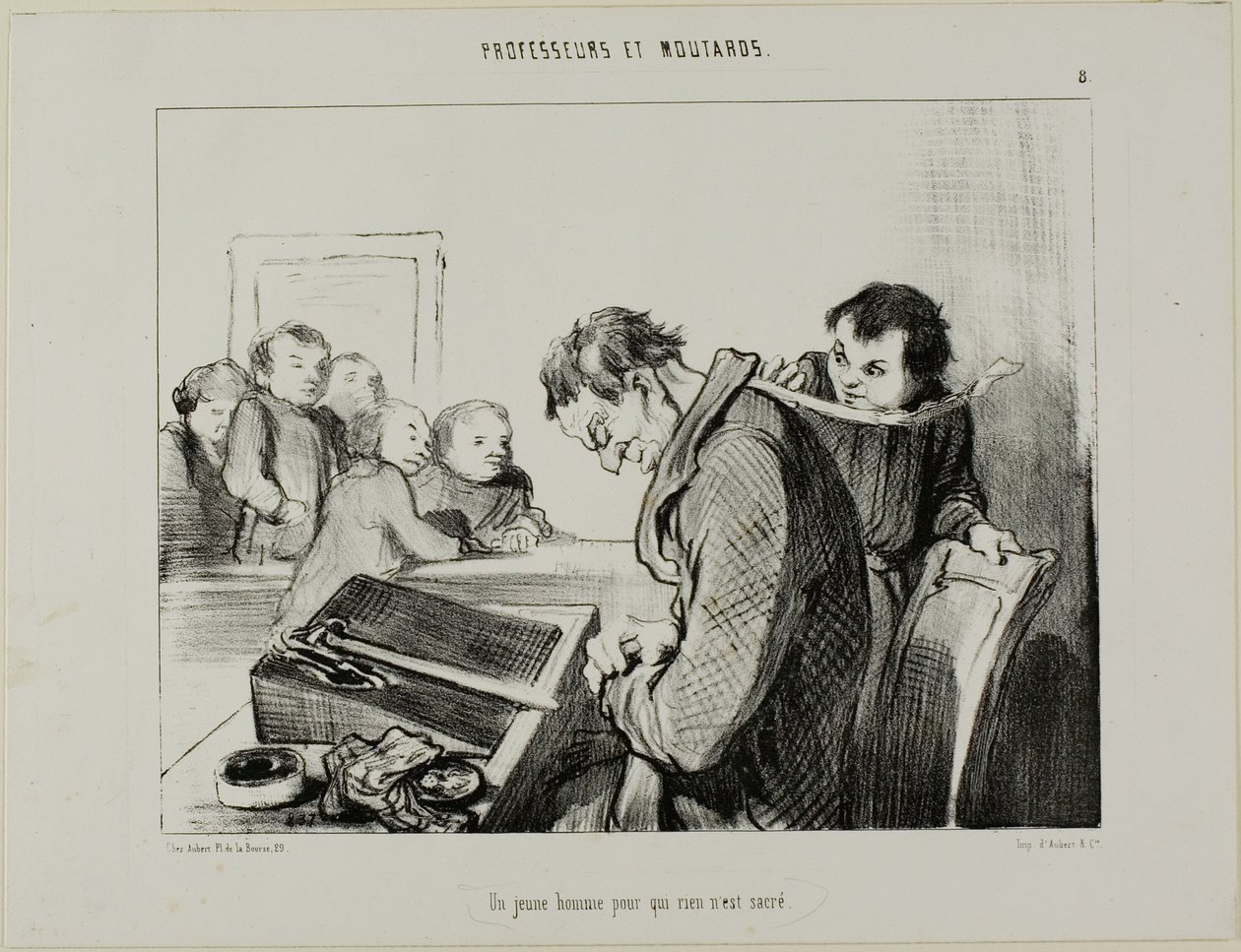Egy fiatalember, akinek semmi sem szent, 8. tábla a Professeurs Et Moutards-ból alkotó: Honoré Victorin Daumier
