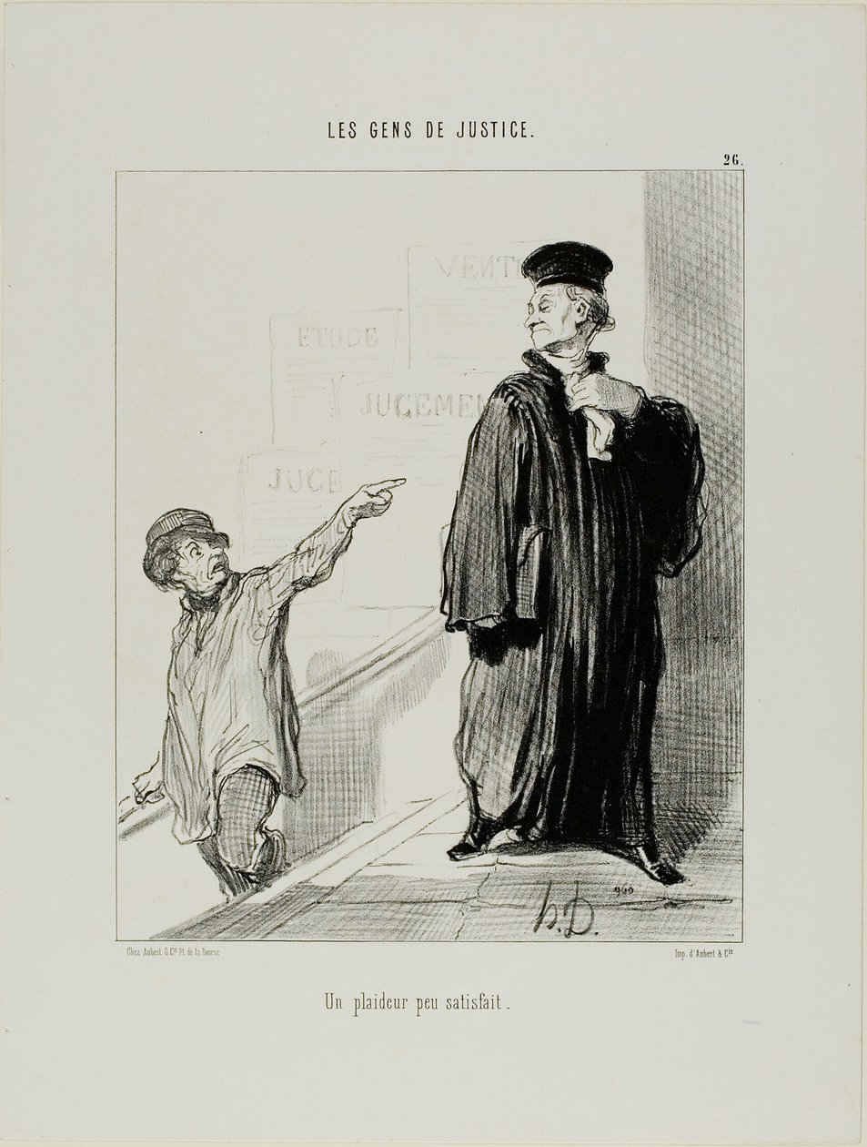 Egy meglehetősen elégedetlen pereskedő, 26. tábla a Les Gens De Justice-ból alkotó: Honoré Victorin Daumier