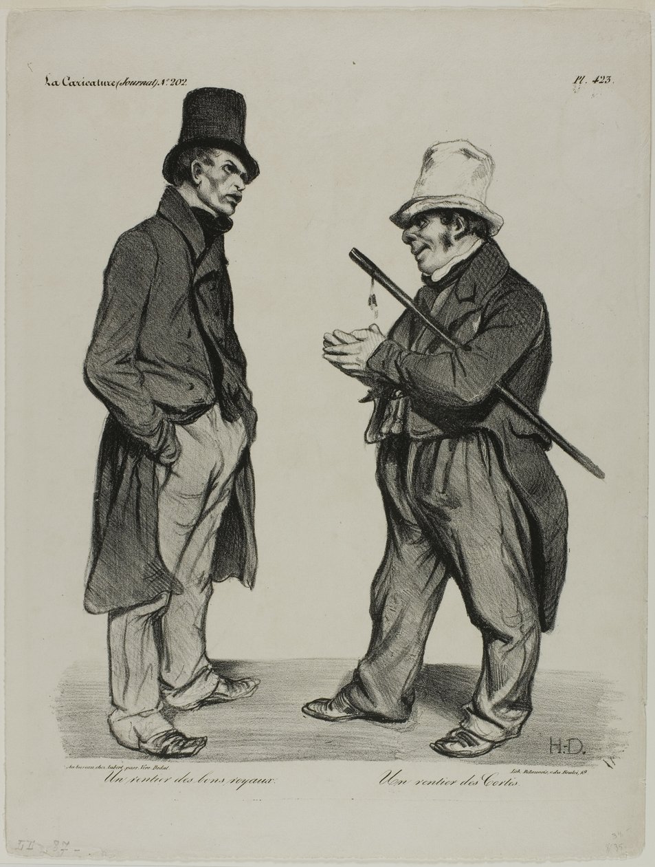 A spanyol Cortes-kötvények befektetője. A spanyol államkötvények befektetője, 423. tábla alkotó: Honoré Victorin Daumier