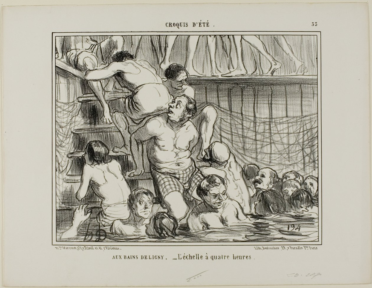 A Deligny-fürdőben. - A létra délután 4 órakor, 33-as tábla a Croquis D