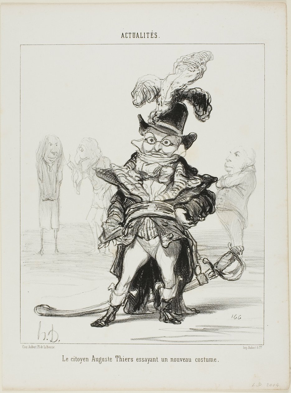 Thiers polgár új jelmezt próbál, 114. tábla az Actualitésből alkotó: Honoré Victorin Daumier