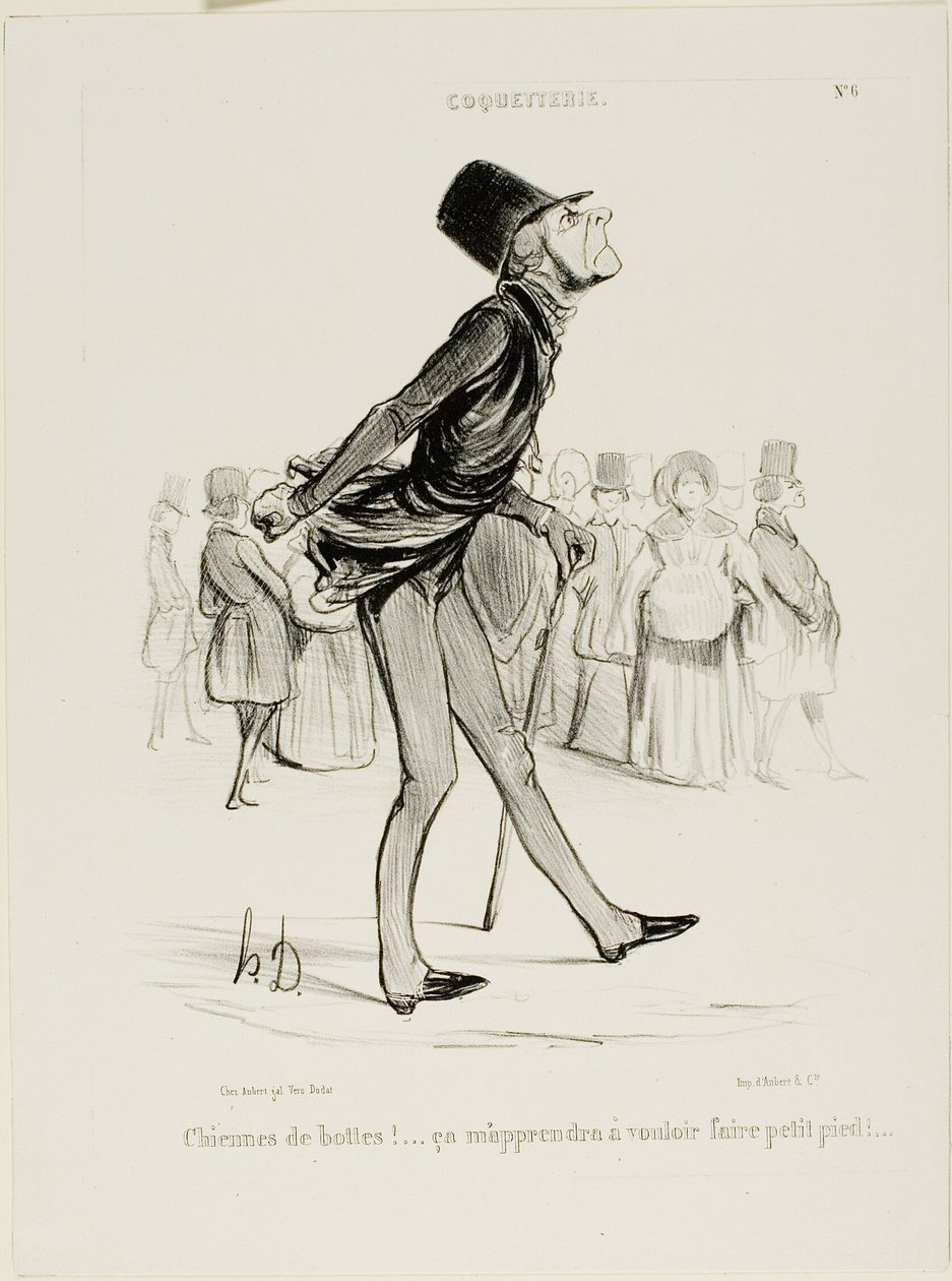 Átkozott csizma! That Will Teach Me to Take Smaller Steps..." 6. tányér a Coquetterie-től alkotó: Honoré Victorin Daumier