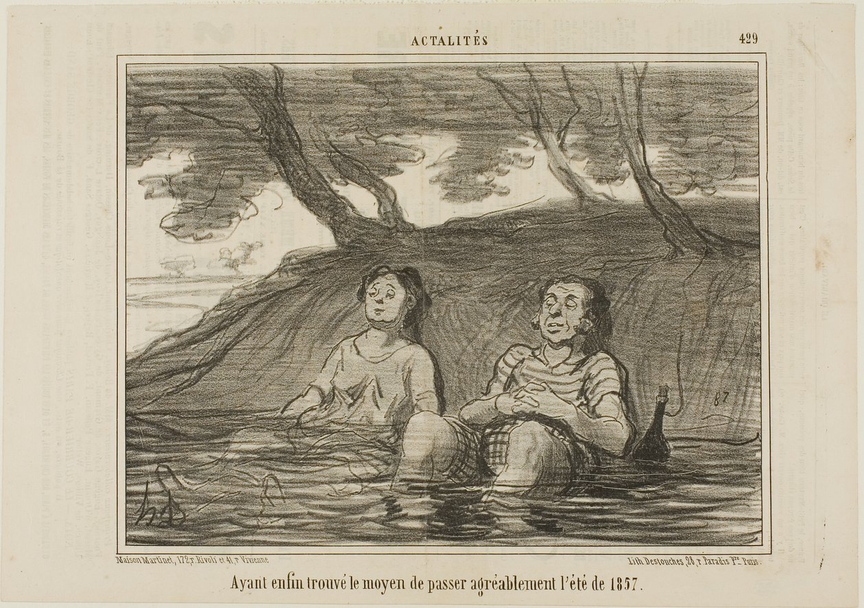Miután végre megtalálták a megoldást, hogy kellemesen töltsék az 1857-es nyarat, az Actualités 429. tányérja alkotó: Honoré Victorin Daumier