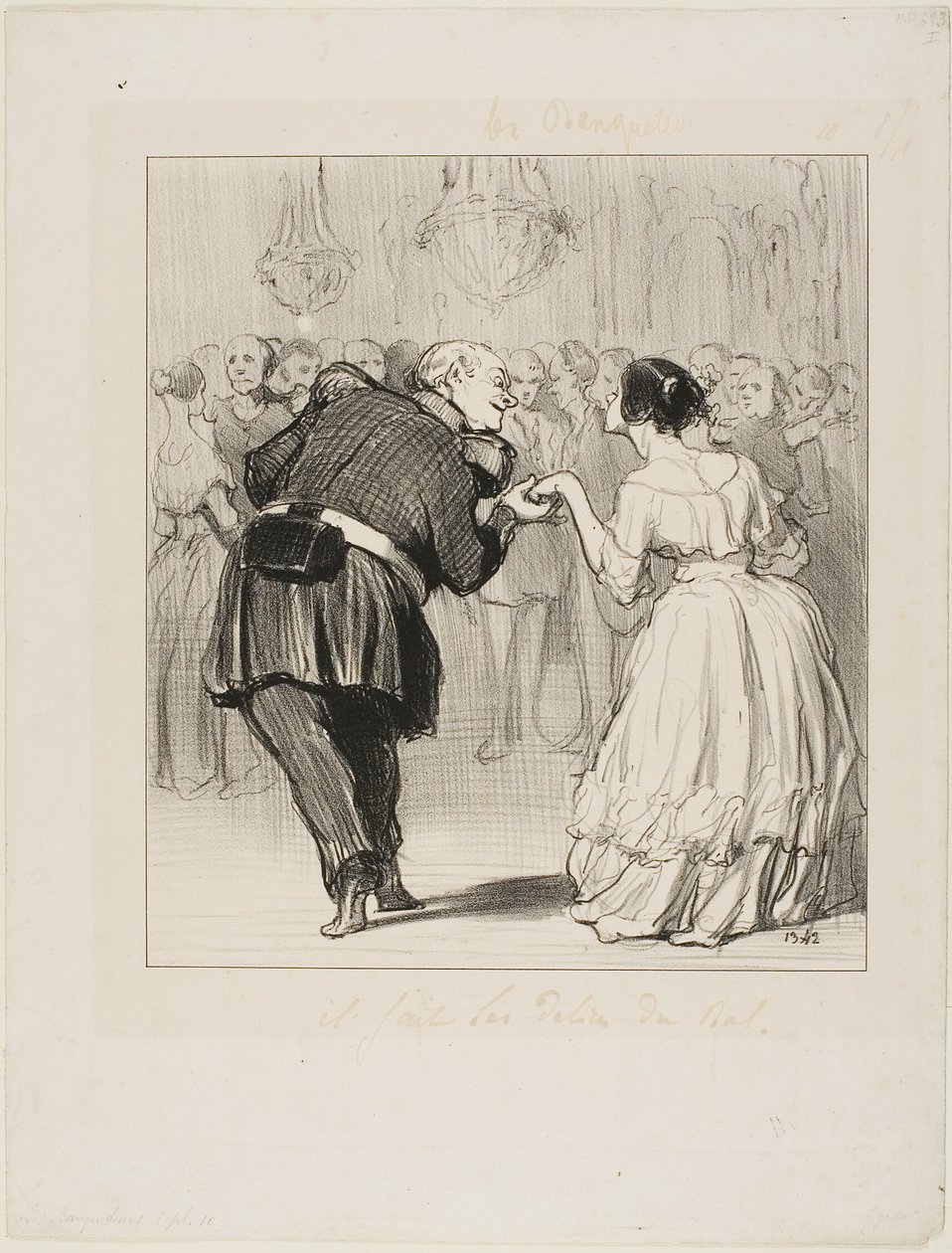 A labdában gyönyörködik, 10. tányér a Les Banqueteursből alkotó: Honoré Victorin Daumier