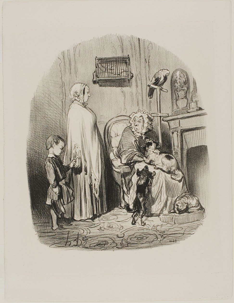 "Nem adok bérbe gyermekes embereknek", 14. tábla a Locataires Et Propriétaires-tól alkotó: Honoré Victorin Daumier