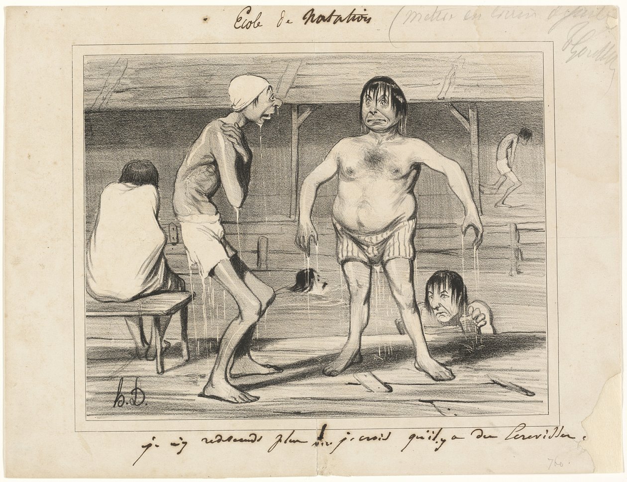 Nem megyek be oda többé! - Azt hiszem, rákok vannak odalent..., lemez a Les Baigneurs-től alkotó: Honoré Victorin Daumier