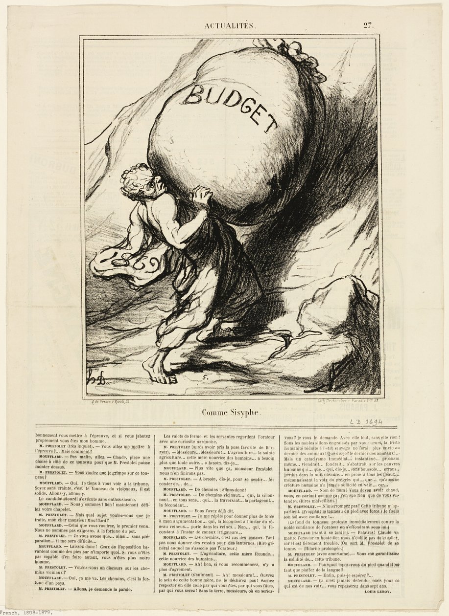 Mint Sziszüphosz, 27-es tányér az Actualitésből alkotó: Honoré Victorin Daumier