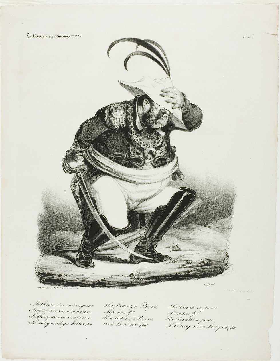 Malbroug háborúba indul... alkotó: Honoré Victorin Daumier