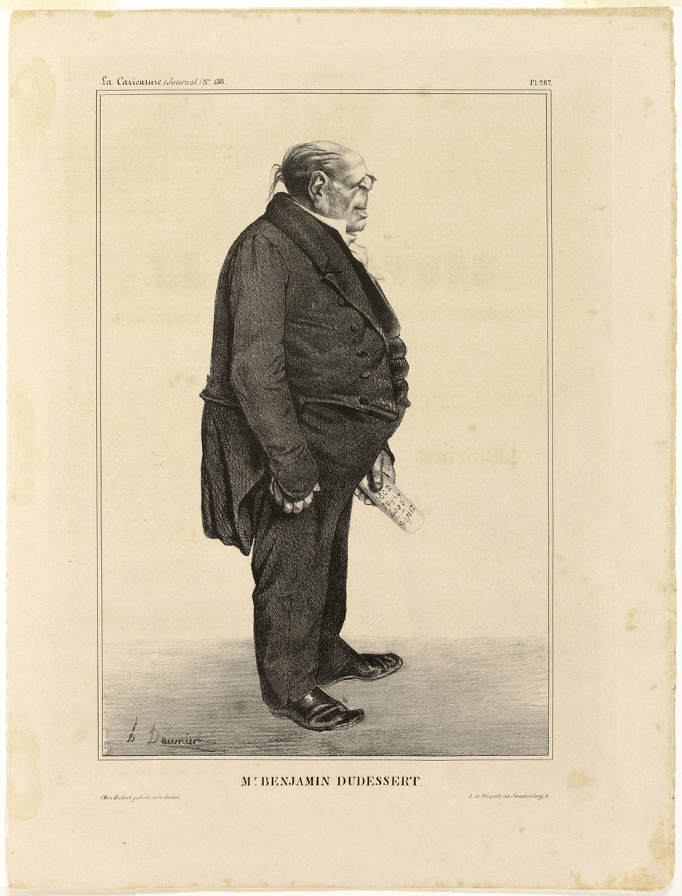Benjamin Dudessert úr, a Célébrités de la Caricature 287. táblája alkotó: Honoré Victorin Daumier