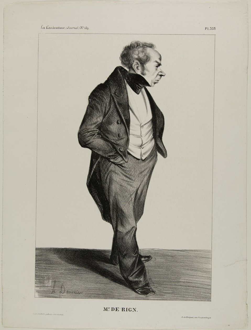 Mr. De Rign, 333-as tányér a Cartooning Celebrities-ről alkotó: Honoré Victorin Daumier