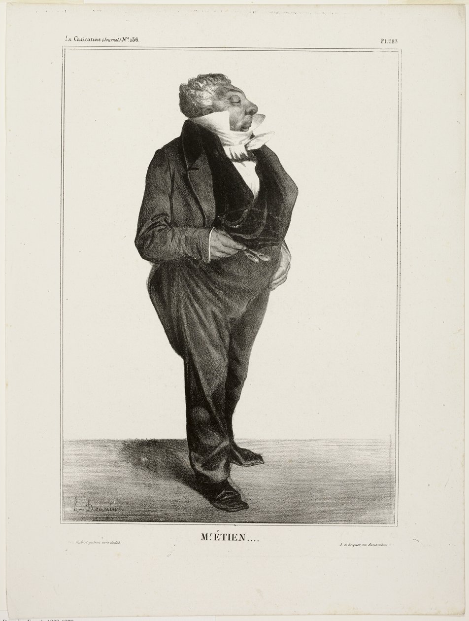 Mr. Étien...., 283-as tábla a Cartooning Celebrities-ból alkotó: Honoré Victorin Daumier