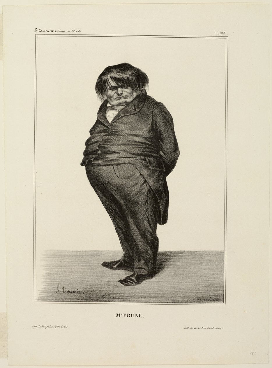 Mr. Prune, 288. tányér a Célébrités de la Caricature-ból alkotó: Honoré Victorin Daumier