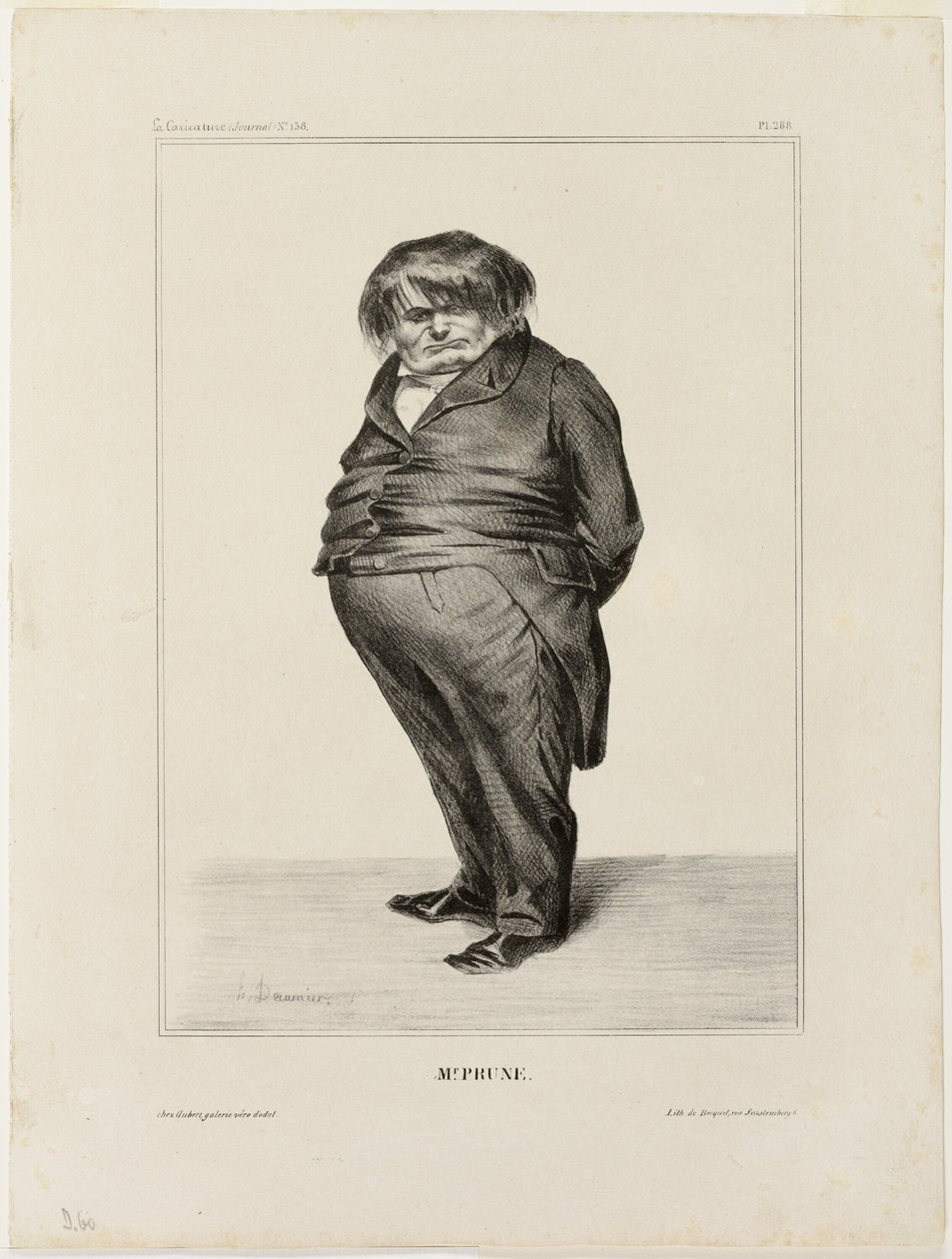 Mr. Prune, 288. tányér a Célébrités de la Caricature-ból alkotó: Honoré Victorin Daumier