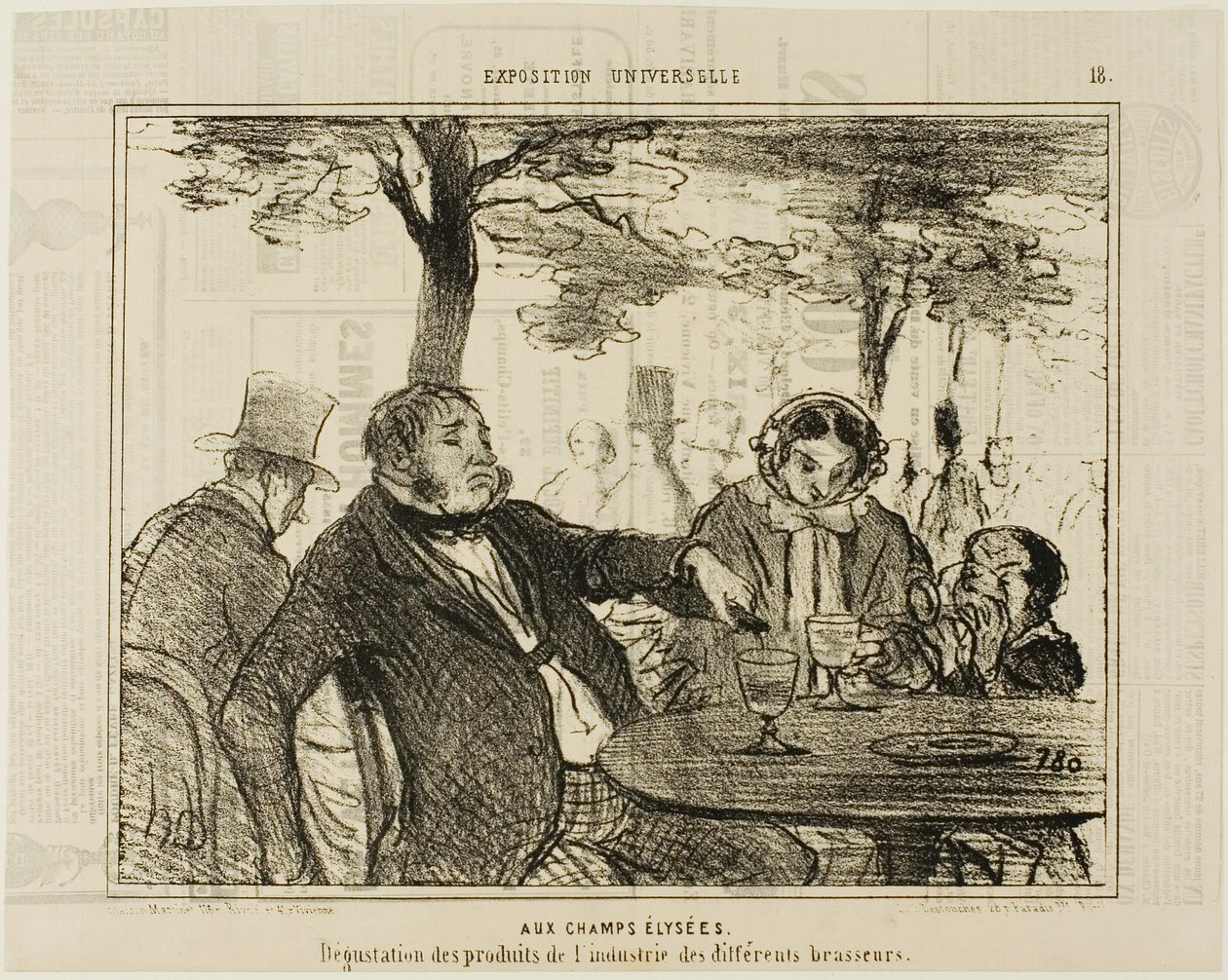 A Champs-Elysées-n. A különböző sörfőzők ipari termékeinek kóstolója, 18. tábla a L