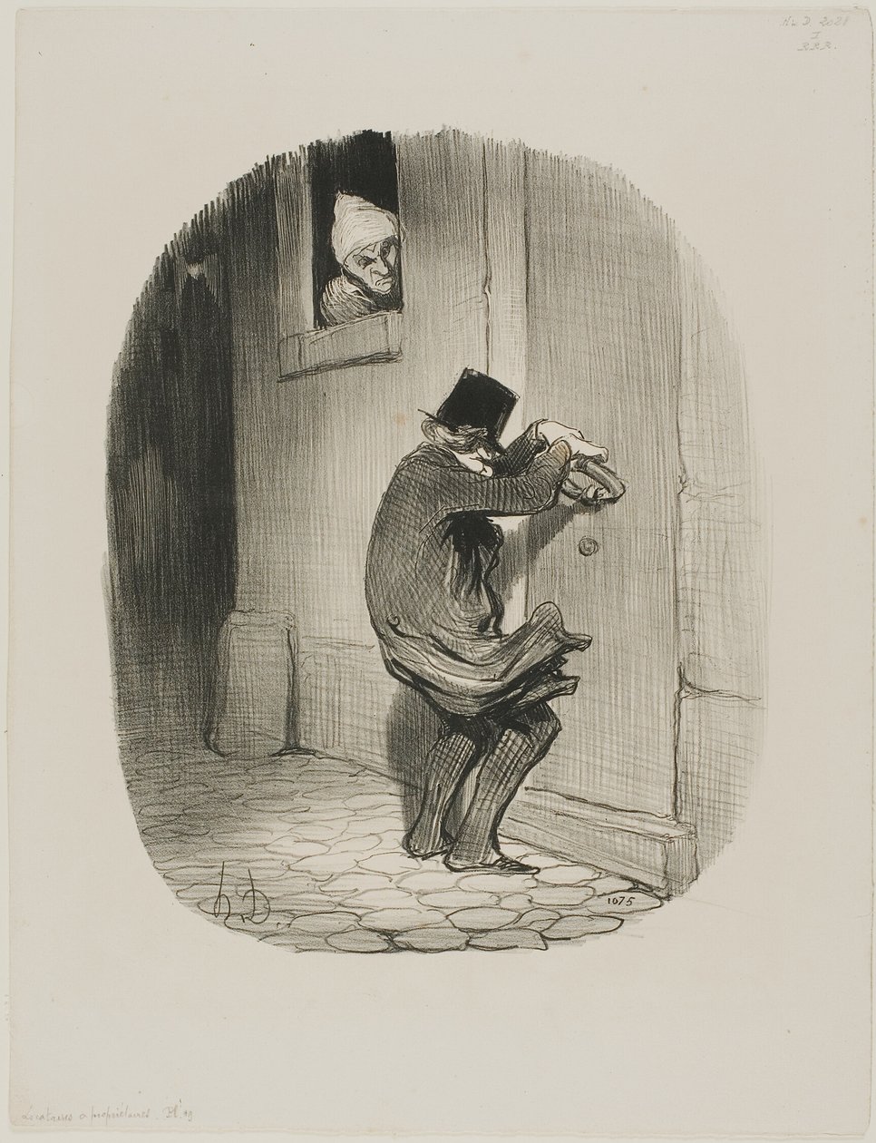 Past Midnight, 19. tábla a Locataires et Propriétaires-ból alkotó: Honoré Victorin Daumier