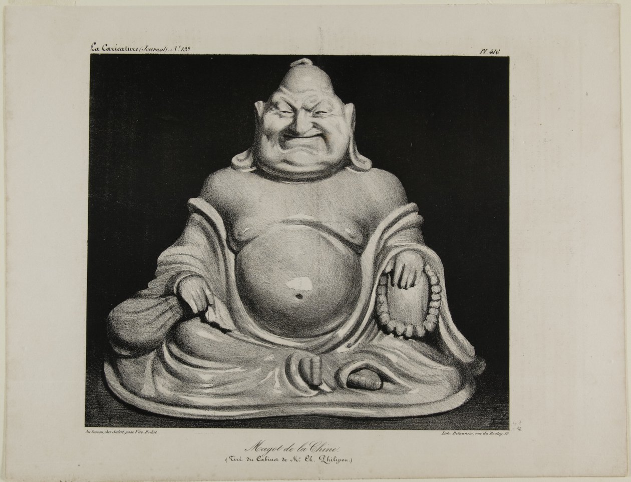 Porcelánfigura Kínából (Charles Philipon úr magángyűjteményéből), 416-os tányér. alkotó: Honoré Victorin Daumier