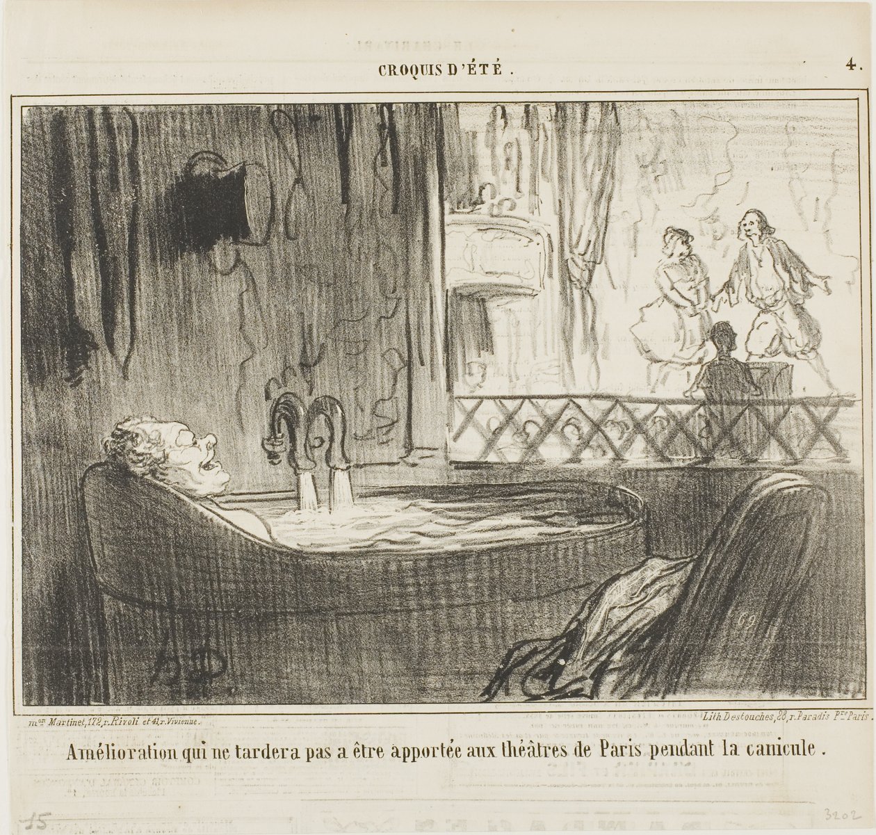 Javaslat a párizsi színházak javítására, amely nem maradhat hatástalan a kutyanapok alatt, 4. tábla a Croquis d