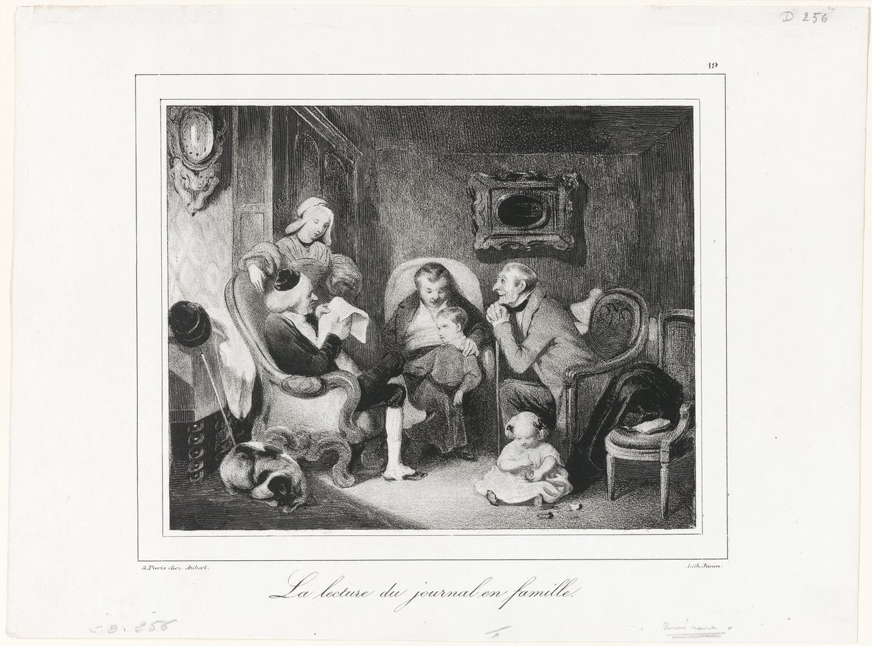 Újságolvasás a családi körben alkotó: Honoré Victorin Daumier