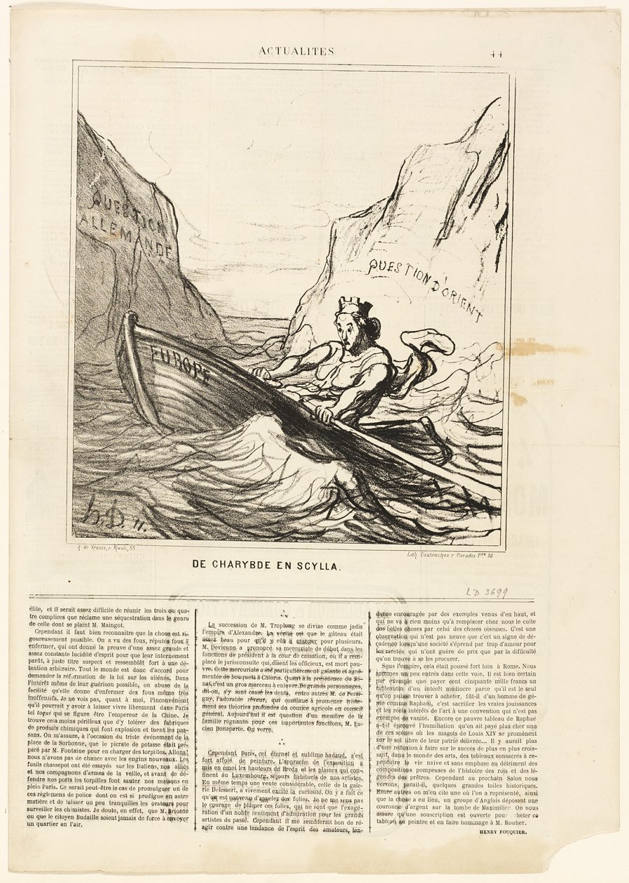 Scylla és Charybds, 44. tábla az Actualités-ból alkotó: Honoré Victorin Daumier