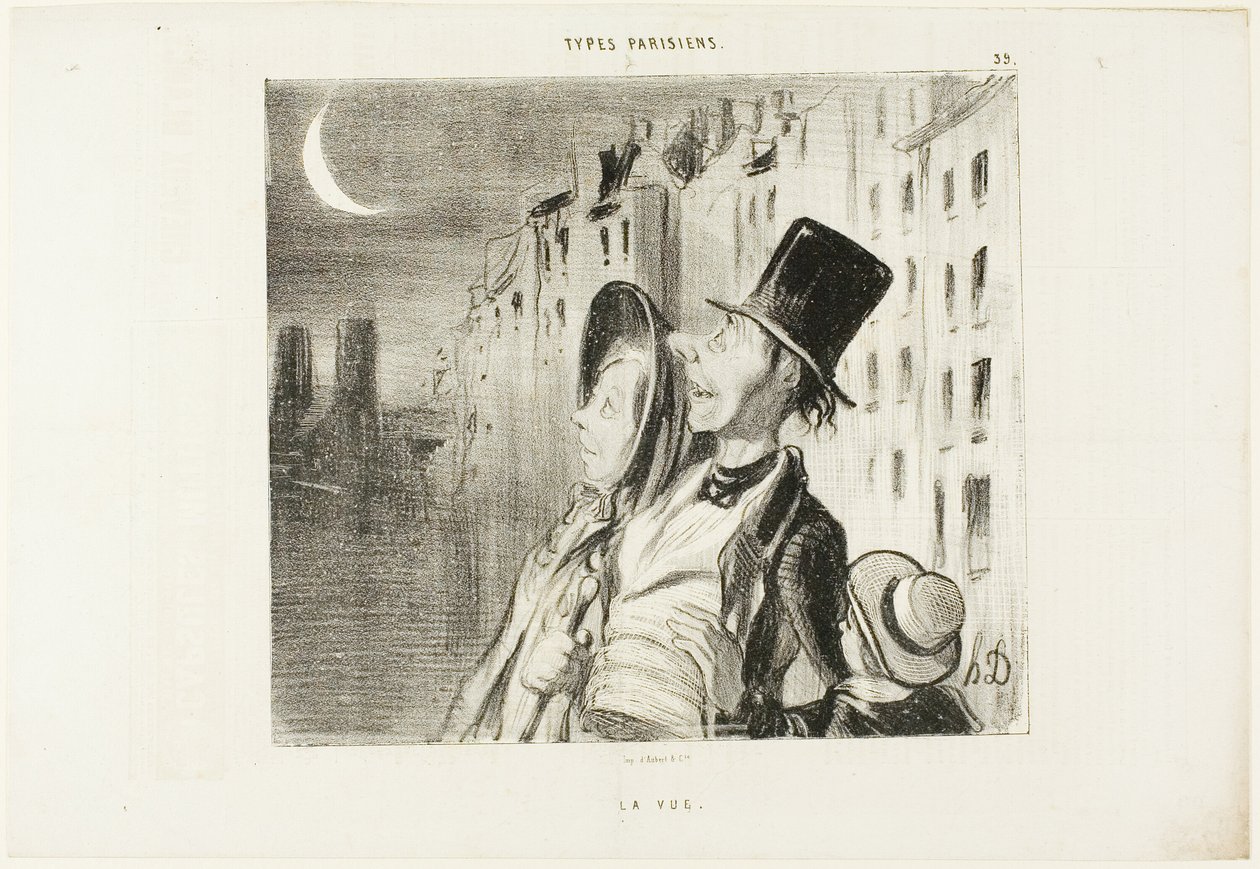 Látvány, 39. tábla a Types Parisiensből alkotó: Honoré Victorin Daumier