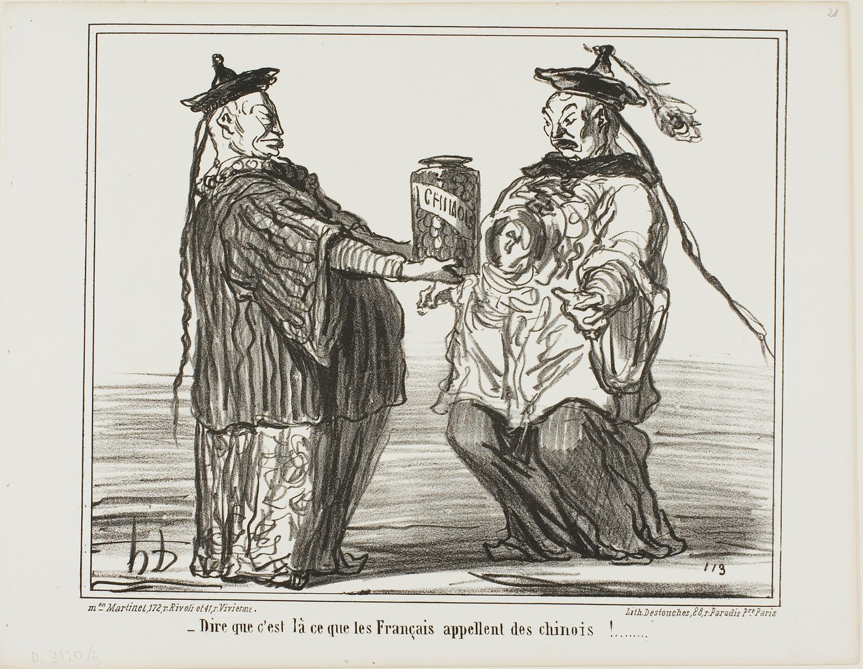 Furcsa... ezt hívják a franciák "Chinois"-nak, az En Chine 21. táblája. alkotó: Honoré Victorin Daumier