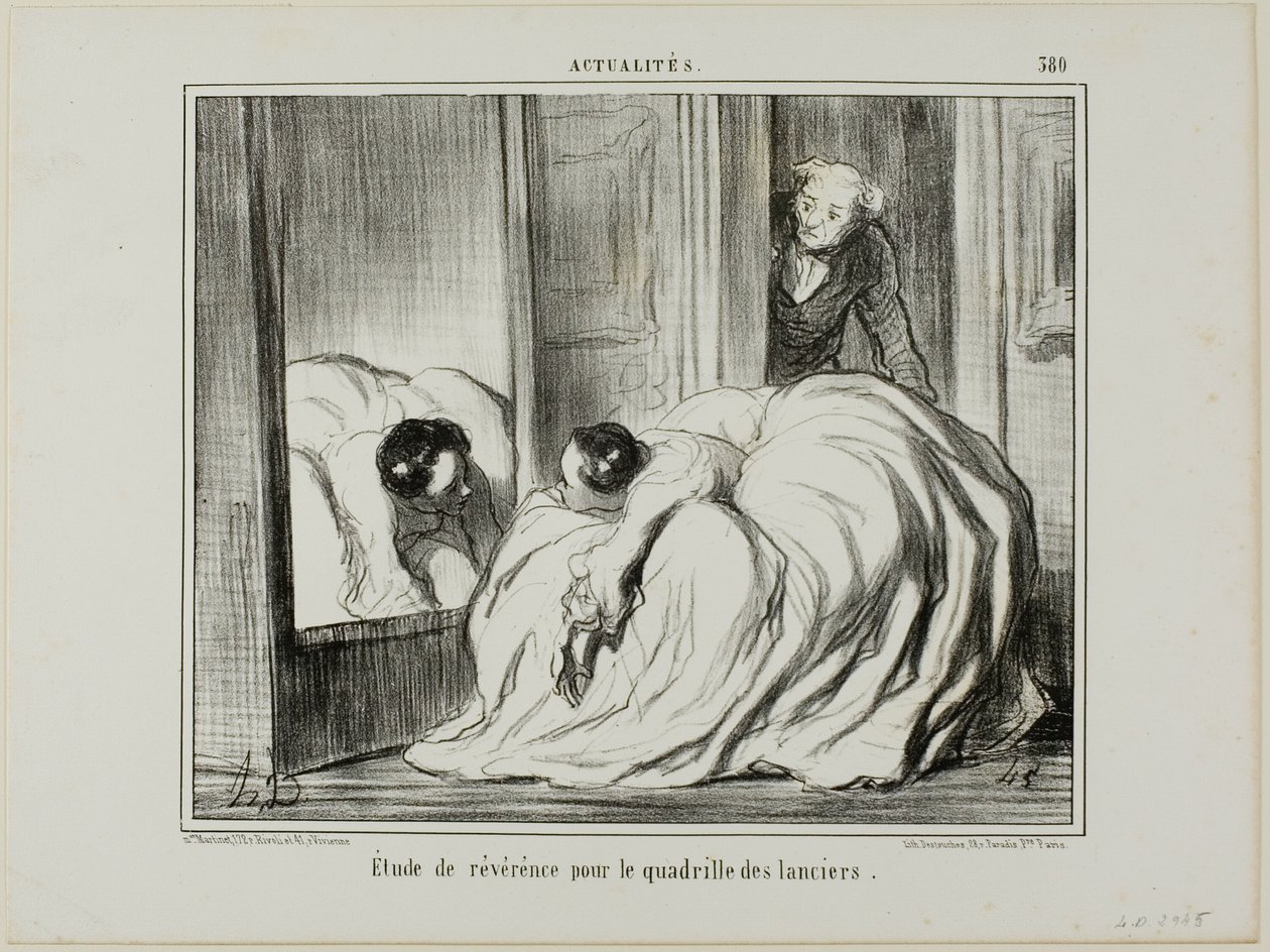 Tanulmány a tiszteletadásról a Lándzsások Quadrille-je számára, 380. lemez az Actualités-ból alkotó: Honoré Victorin Daumier