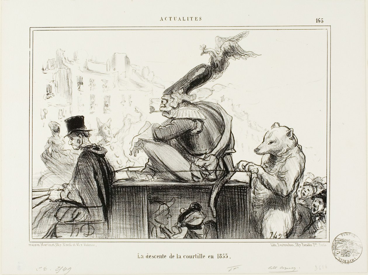 A Courtille leereszkedése 1855-ben, 165. tábla az Actualités-ból alkotó: Honoré Victorin Daumier