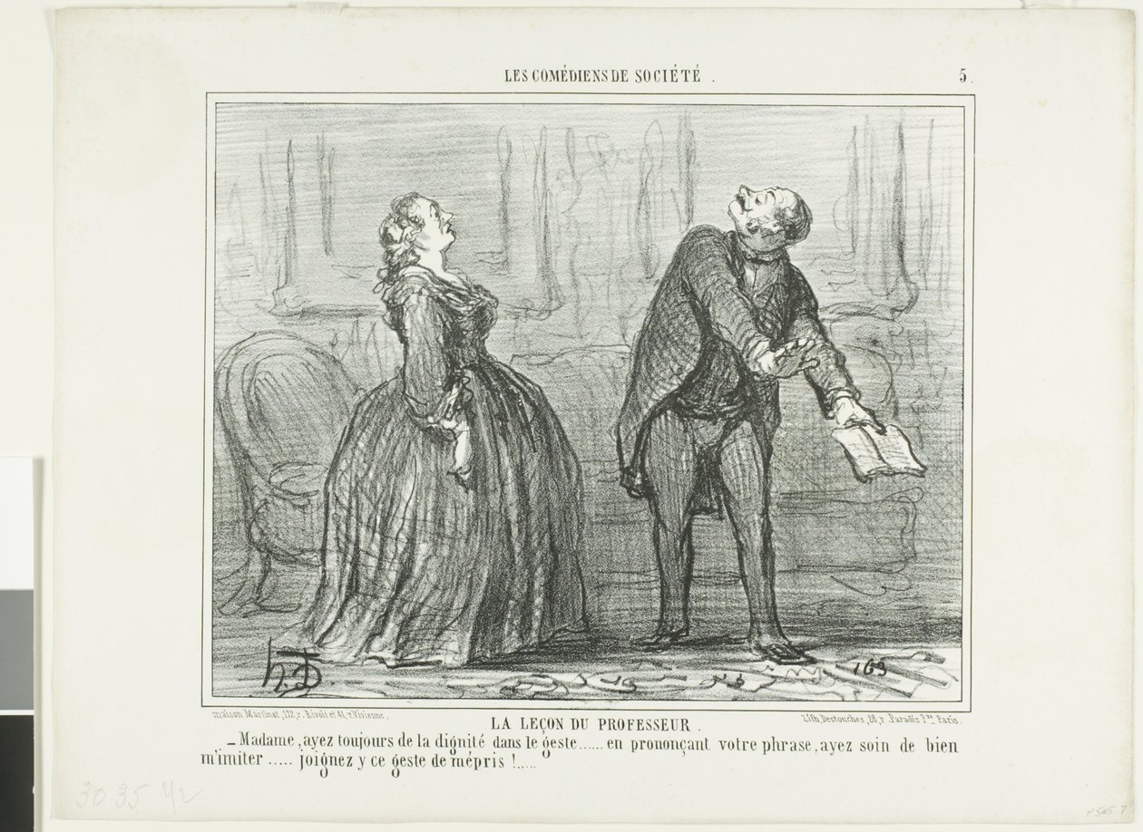 A professzor leckéje, ötödik lemez a Les Comédiens de Société című kötetből alkotó: Honoré Victorin Daumier