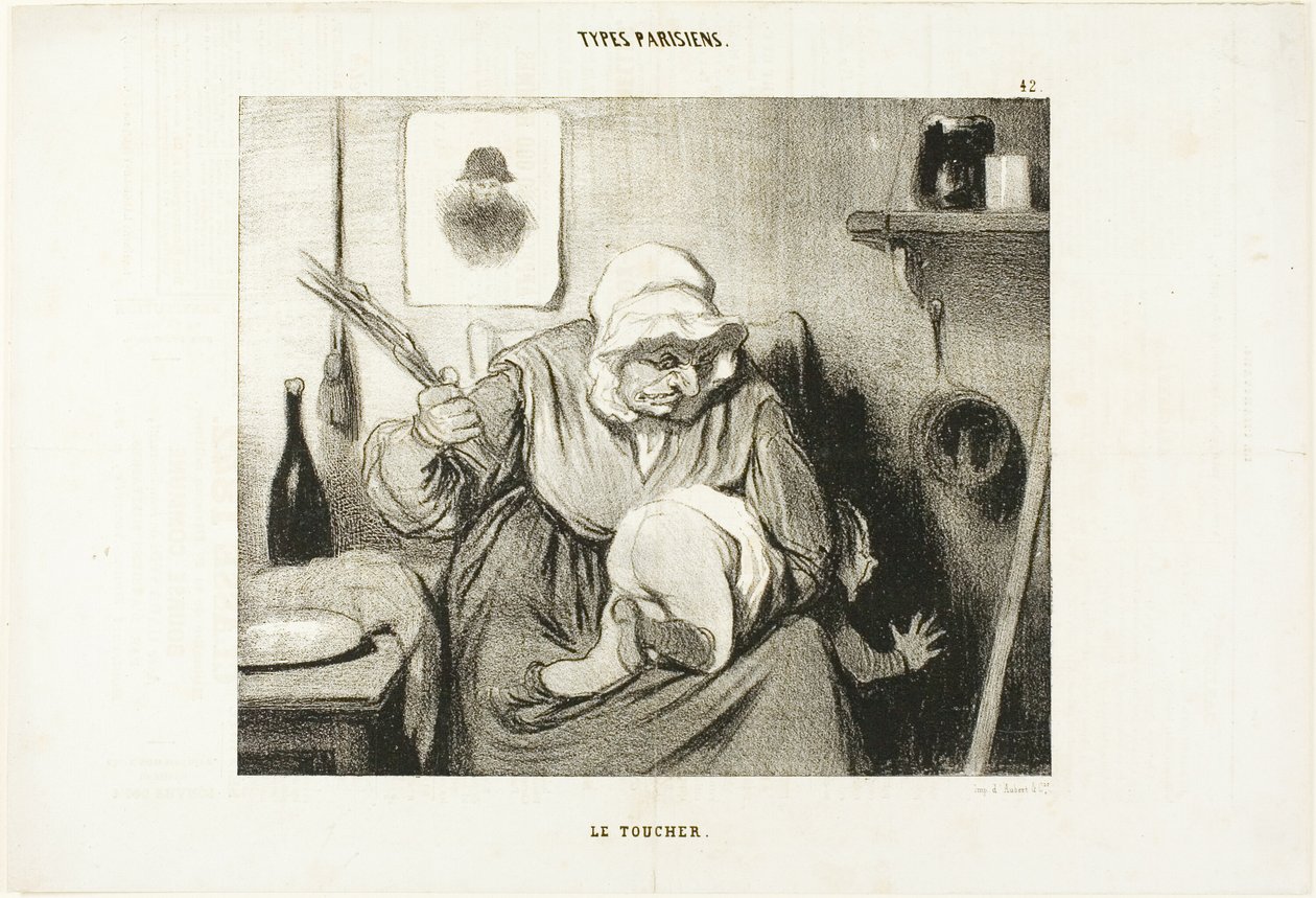 Az érintés, 42. lemez a Types Parisiensből alkotó: Honoré Victorin Daumier