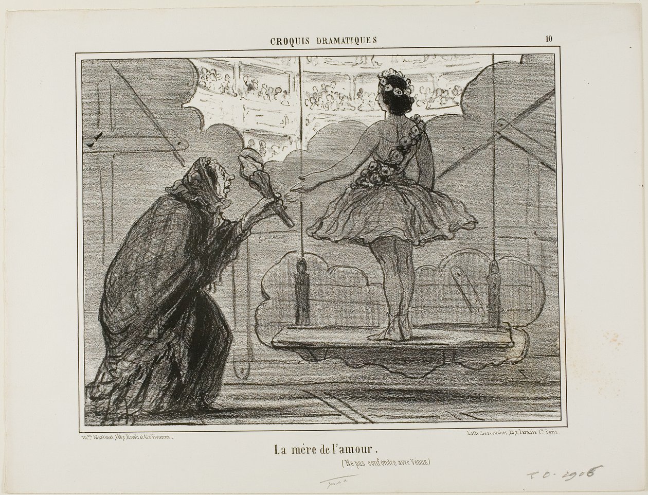 Erósz anyja (nem összetévesztendő Vénusszal), 10. tábla a Croquis Dramatiques-ból. alkotó: Honoré Victorin Daumier