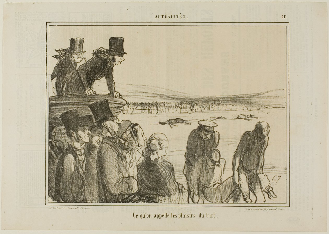 Ezek a lóversenyzés örömei, 411-es tányér az Actualitésből alkotó: Honoré Victorin Daumier
