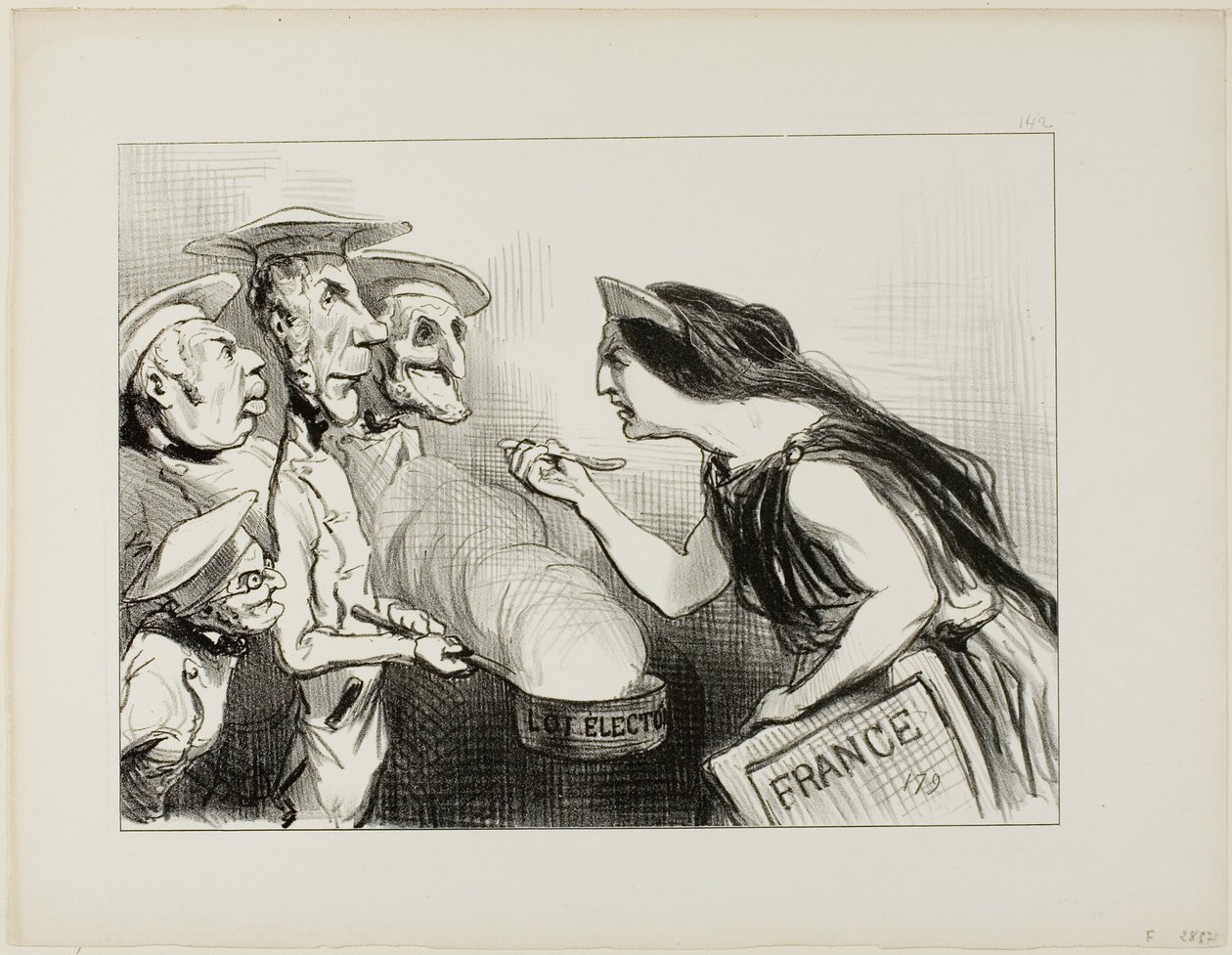 Túl sok szakács elrontja a levest. "- Ennek tényleg olyan íze van, mint a rossz főzésnek," 142-es tányér az Actualitésből. alkotó: Honoré Victorin Daumier