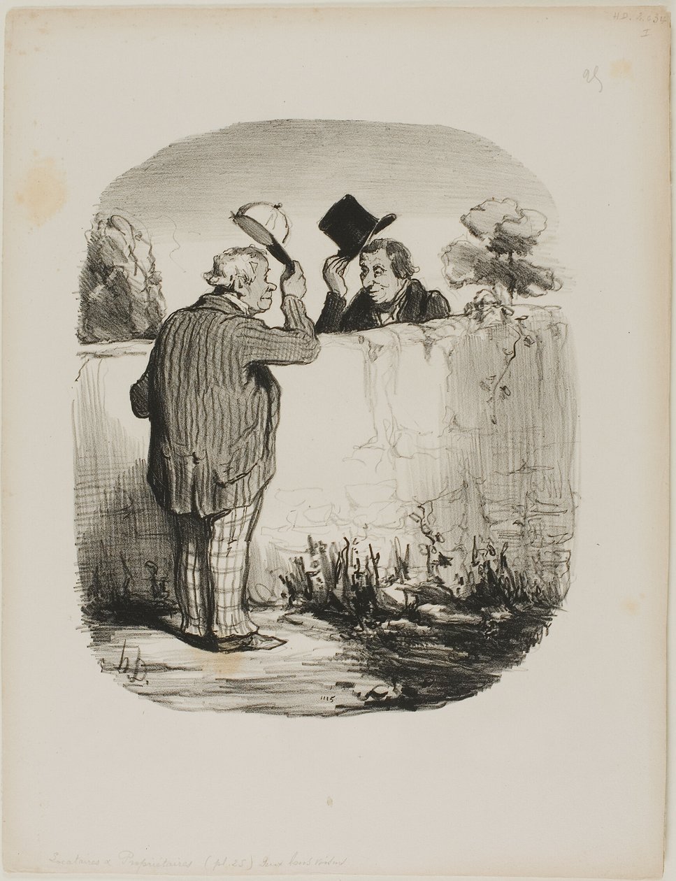 Két jó szomszéd, 25. lemez a Locataires Et Propriétaires-től alkotó: Honoré Victorin Daumier
