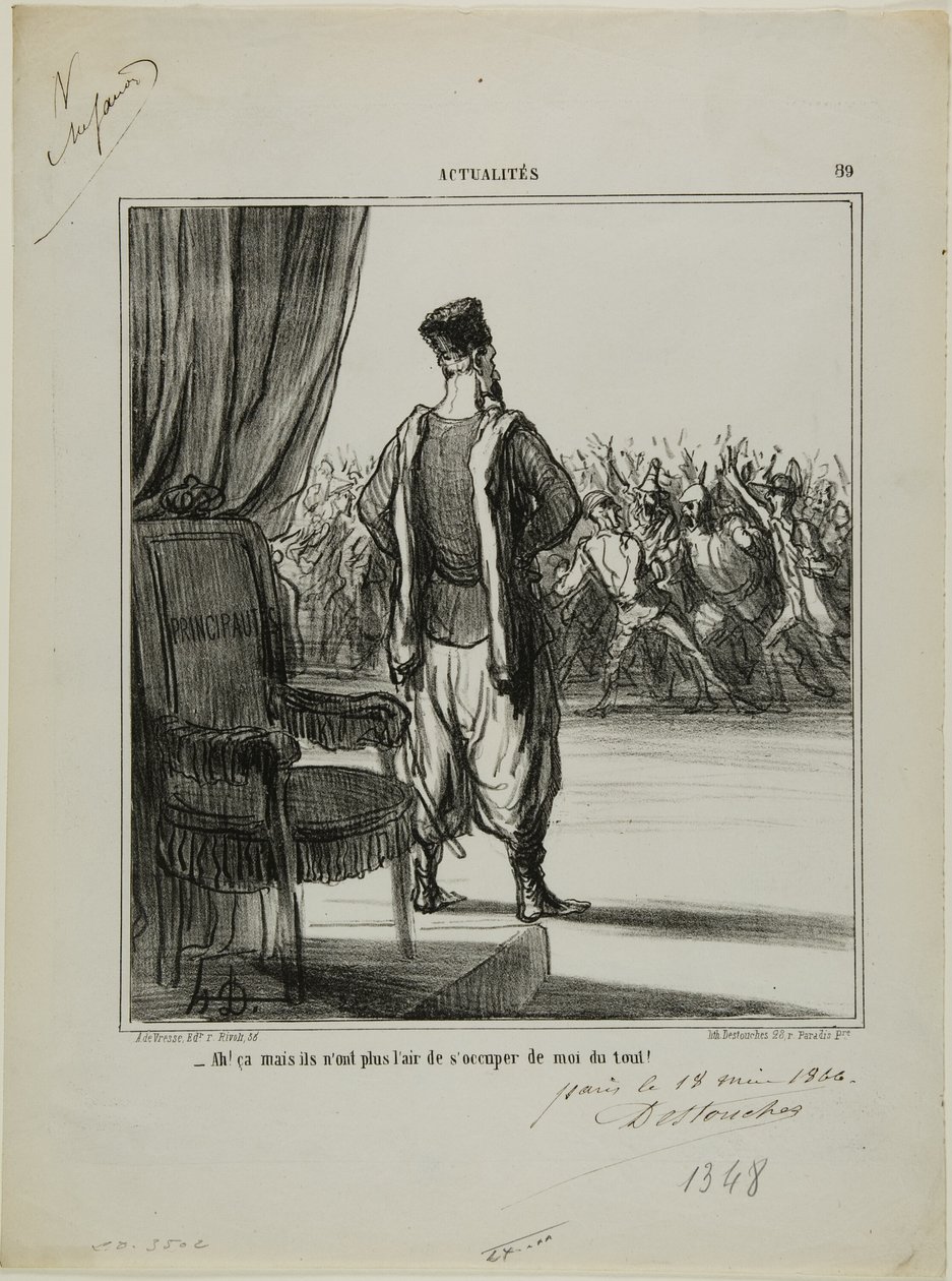 "Mi van azzal..., úgy tűnik, már nem érdeklem őket" - 89-es tányér az Actualitésből. alkotó: Honoré Victorin Daumier