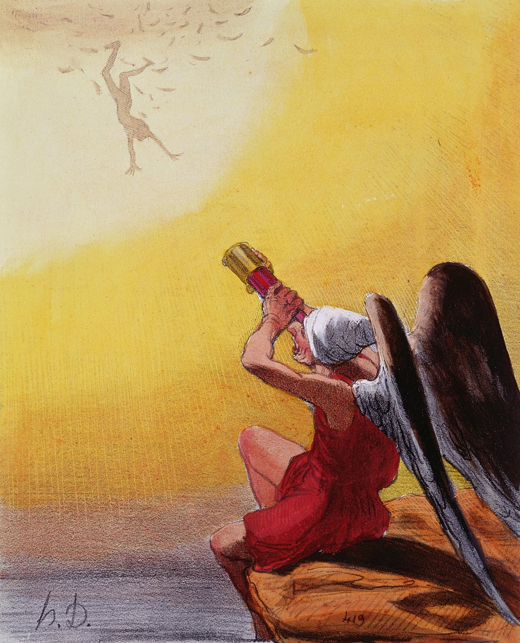 Ikarosz bukása alkotó: Honoré Daumier