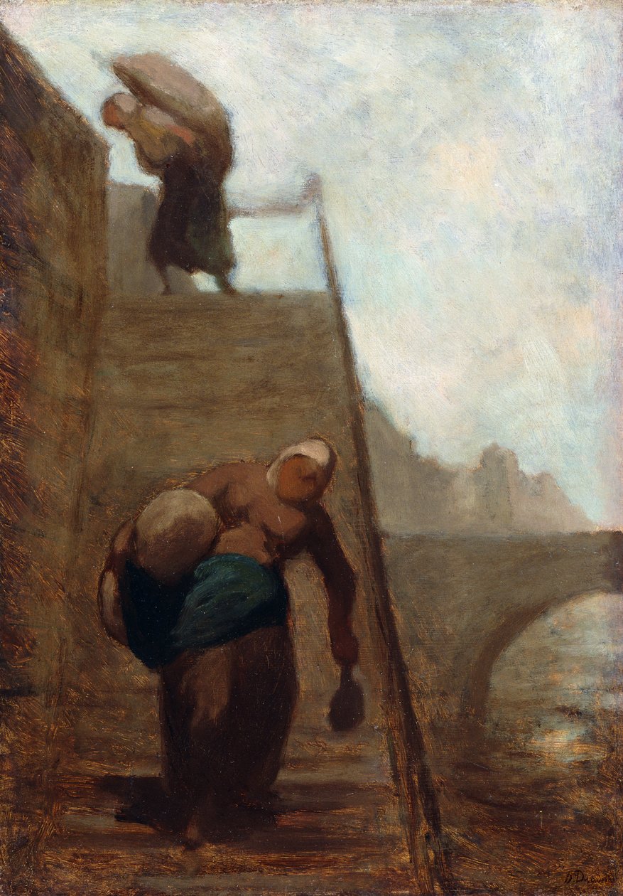 Mosók a rakpart lépcsőjén, 1850-52 alkotó: Honoré Daumier