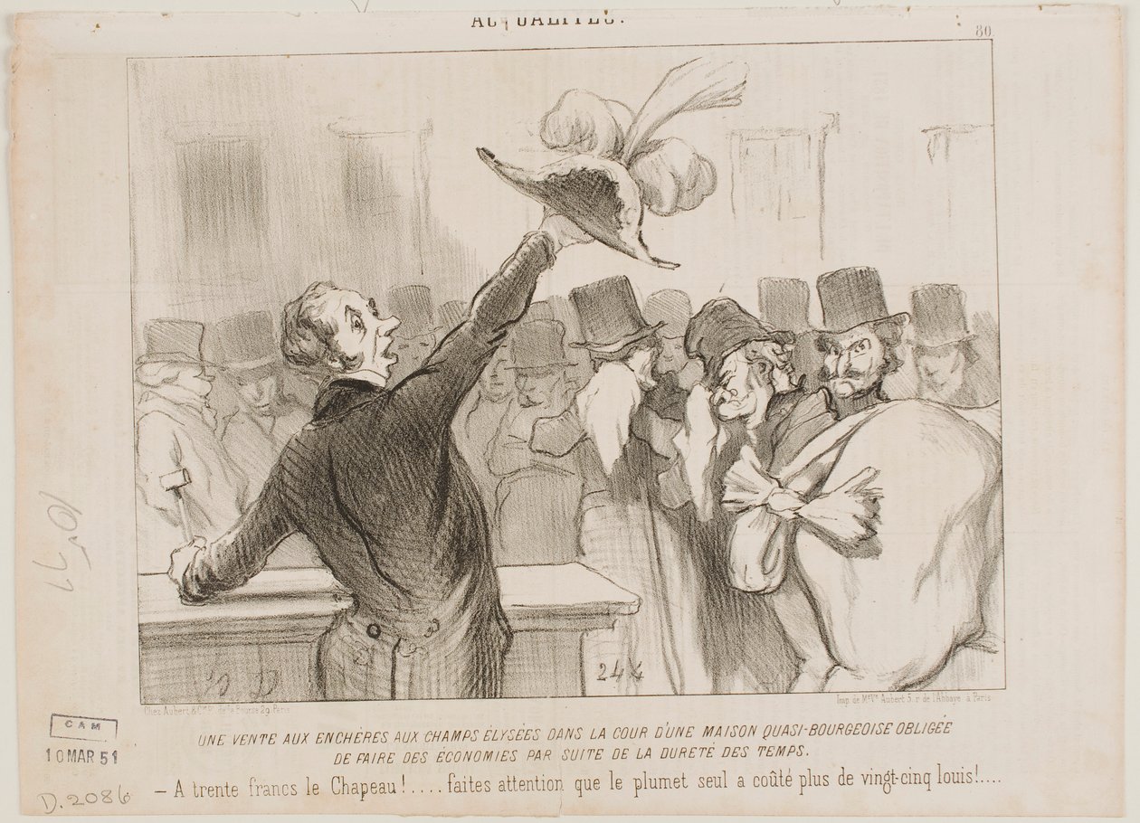 Árverés egy középosztálybeli házban alkotó: Honoré Daumier