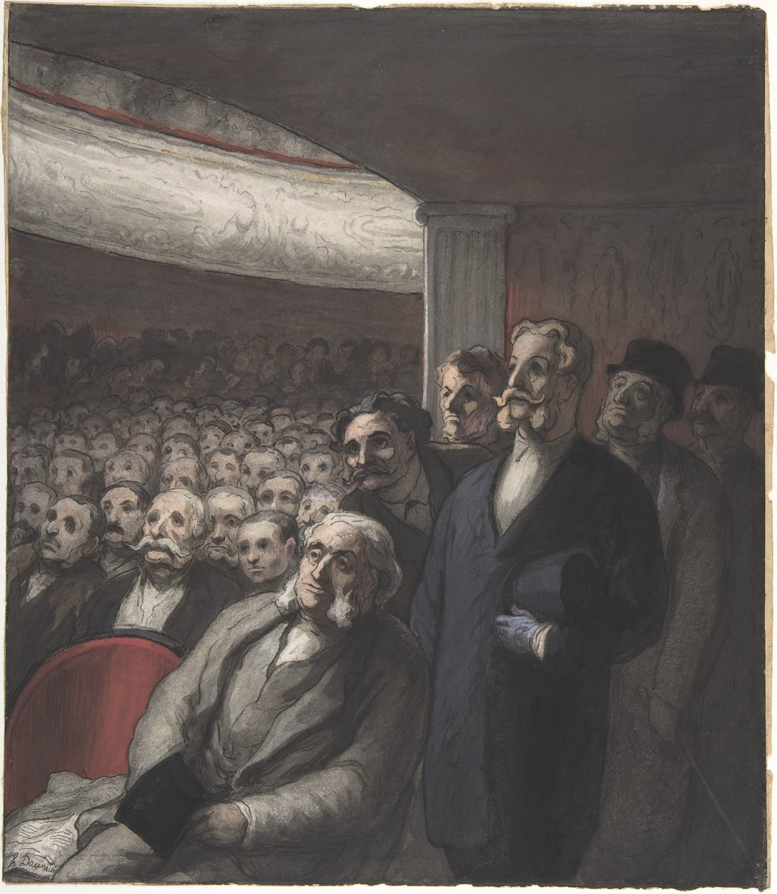 Egy színházi közönség alkotó: Honoré Daumier