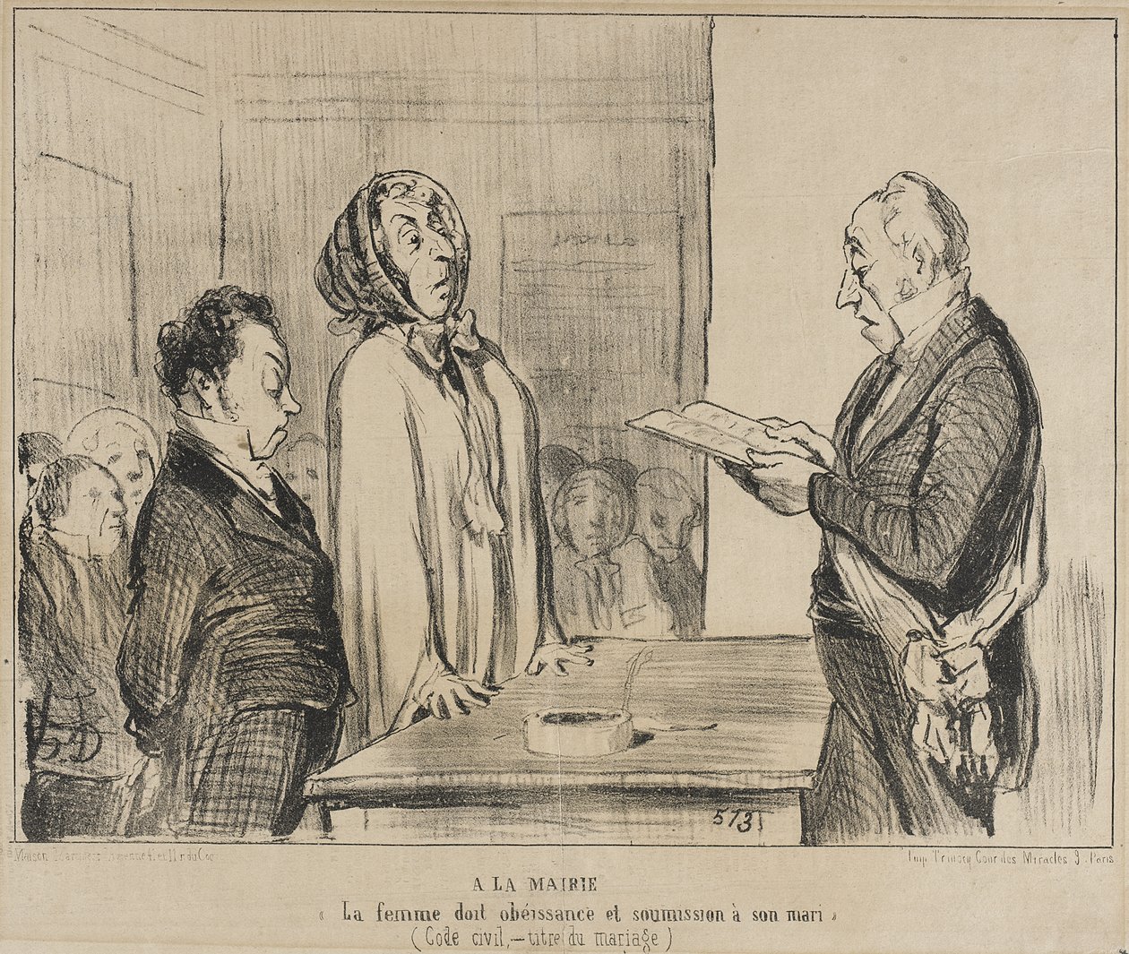 A városházán... alkotó: Honoré Daumier