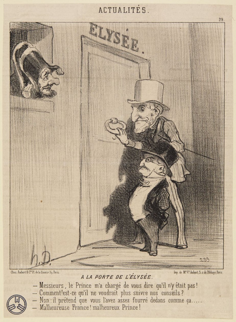 „Az Elysée-kapunál” alkotó: Honoré Daumier