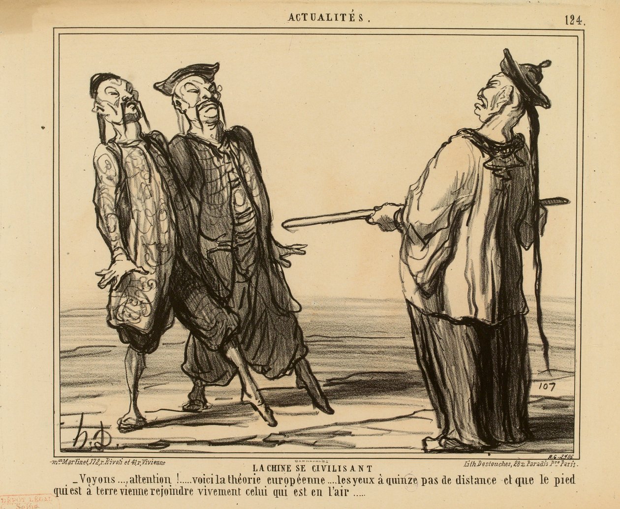 Aktualitások 124. sz.: Kína civilizálódik. - Lássuk..., vigyázat! ... íme az európai elmélet... alkotó: Honoré Daumier