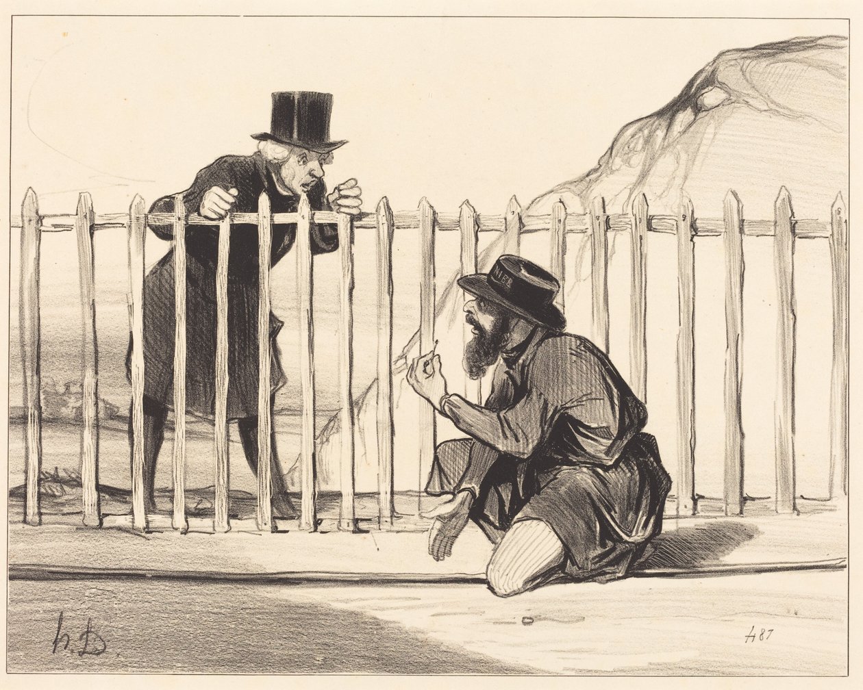 Ah, nos... a konvoj... szerencsésnek mondhatja magát, ha megmenekül tőle... alkotó: Honoré Daumier