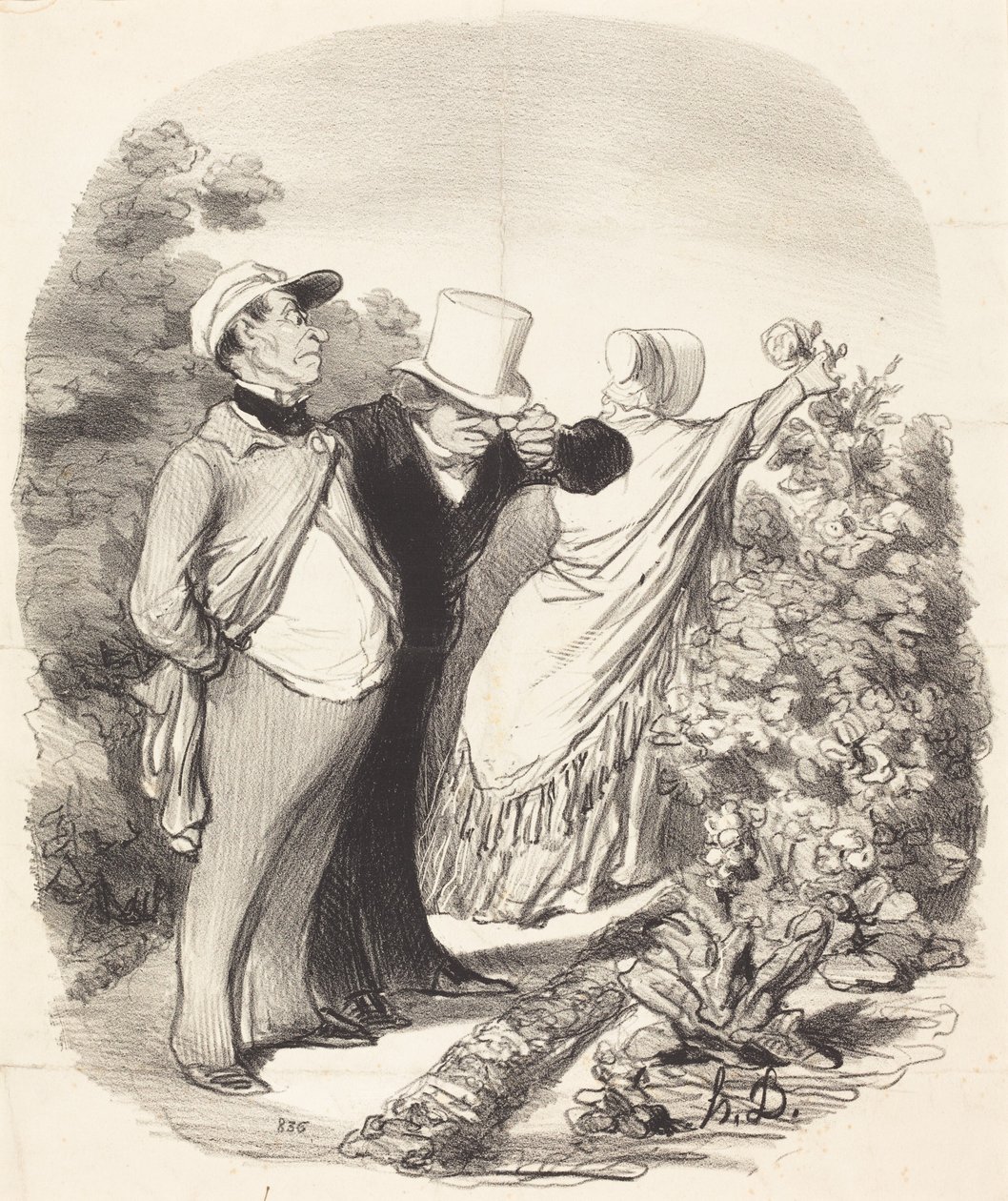 No lám!... rózsát szed nekem... alkotó: Honoré Daumier