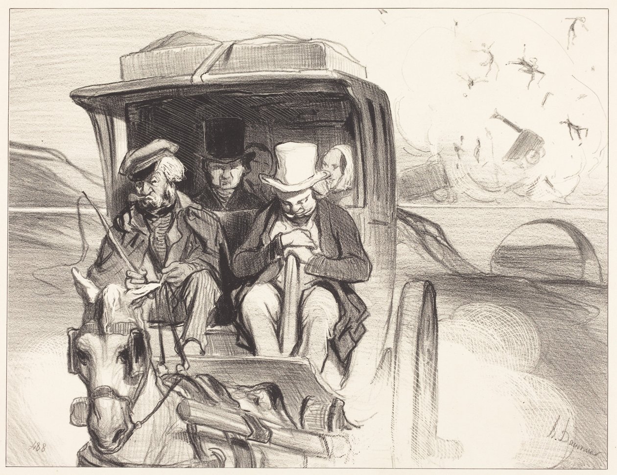 Ugyan már ... a fenébe, kocsis ... alkotó: Honoré Daumier
